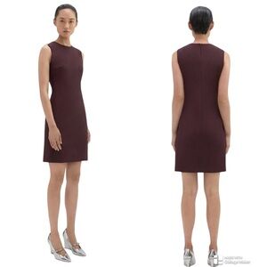 Theory sleeveless shift dress wool Mulberry